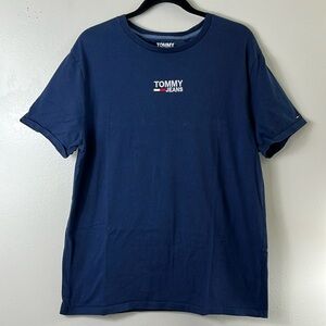 Tommy Jeans Blue Tee shirt with logo print short sleeve men’s size L